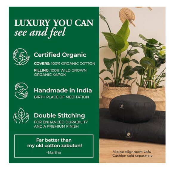 Zabuton Meditation Mat - Luxurious Meditation Cushion Floor Pillow - Picture 4 of 11